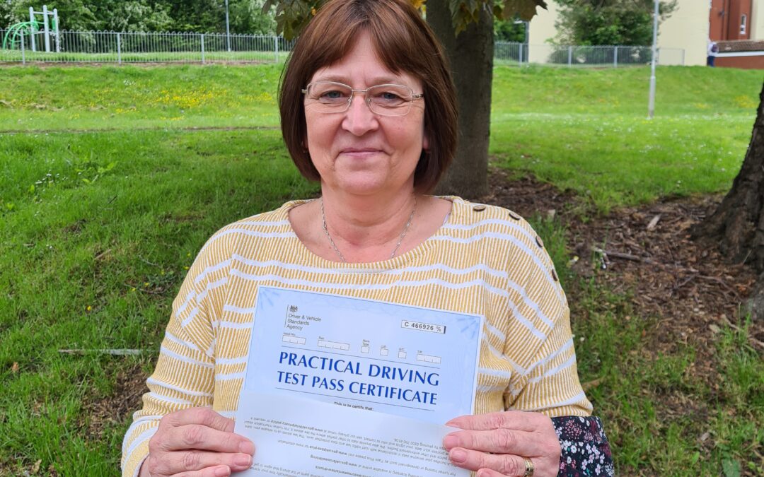 Kim Bradley Passing her Practical Car Test in Northampton