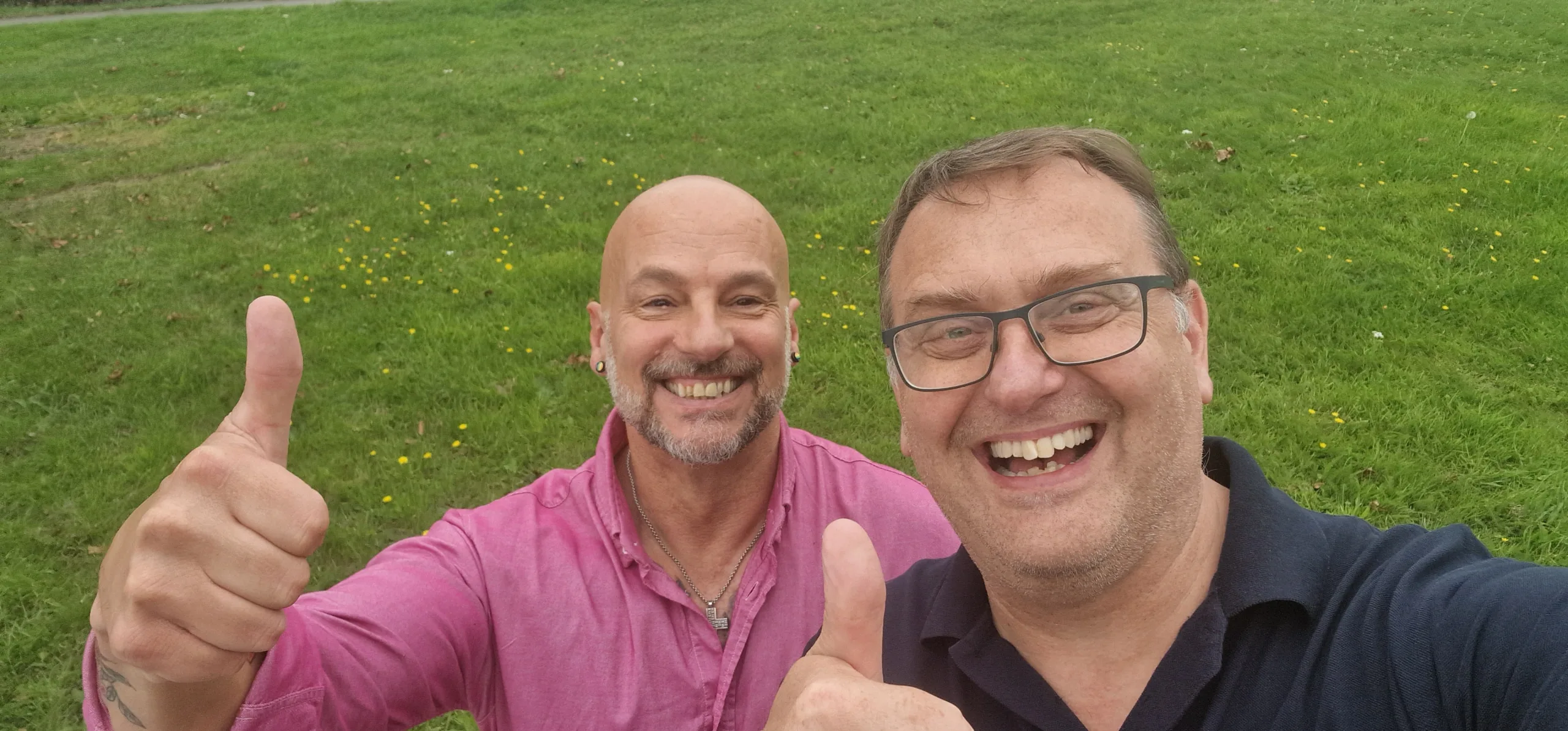 Tony celebrates part 2 pass with his Driving Instructor Trainer Chris Barker