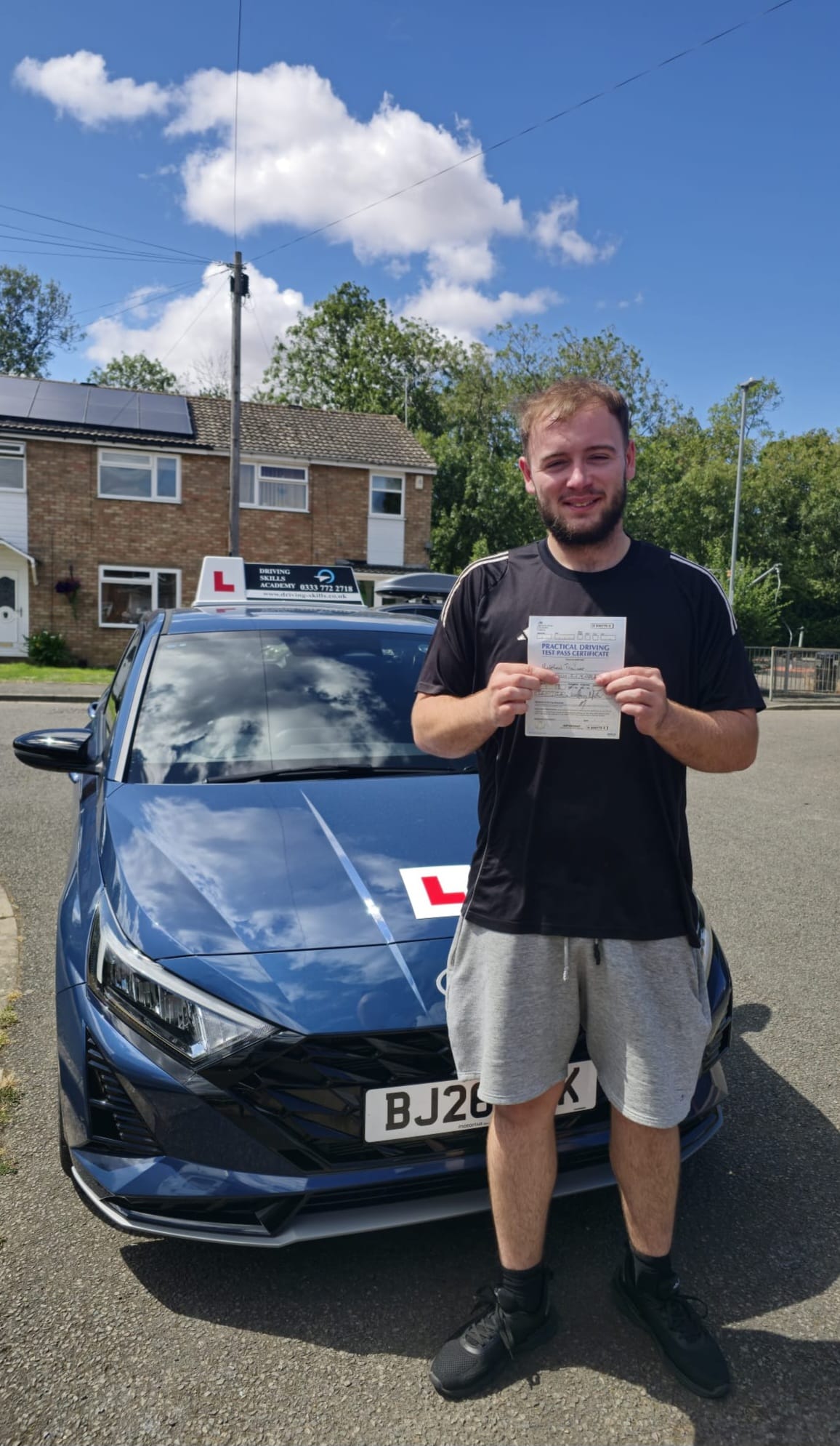 Matthew smiling after lessons with a Drive Calm trained driving instructor in Kettering